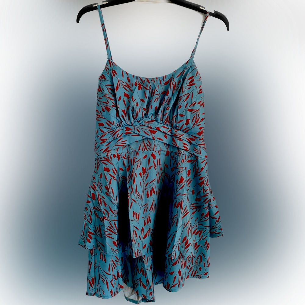 Blue with red detail Romper